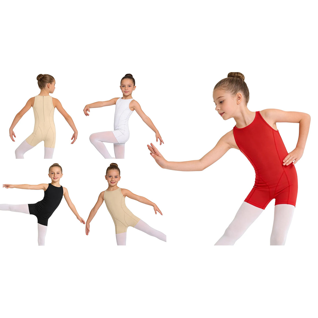 Sports Yoga Workout Leotards for Girls Boys Gymnastics Kids Children Sleeveless Biketard Dance Unitards Ballet Dance Costume