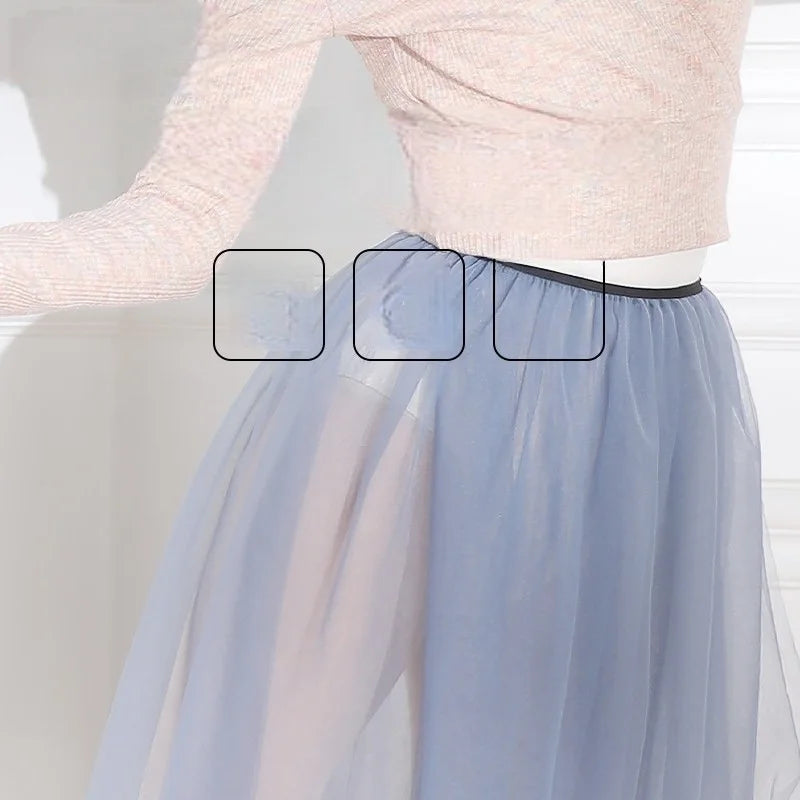 Girls Ballet Tulle Skirt - Lightweight Long Half Skirt Dance Practice Wear for Adult and Woman