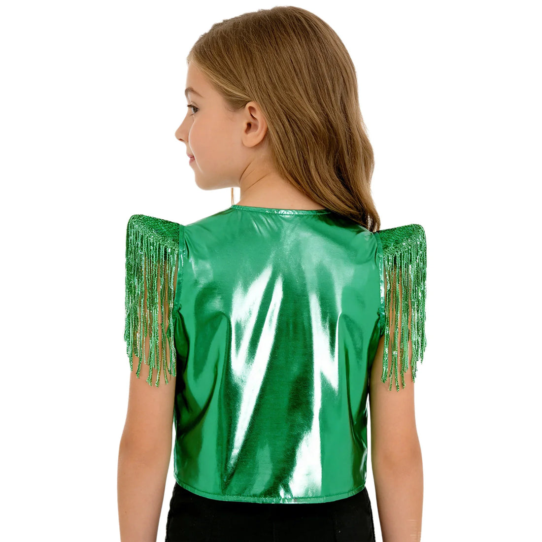Sequins Jazz Dance Clothes Boys Students Christmas Stage Performance Costumes Kids Hip-hop Stage Dance Vest 70s 60s Waistcoat
