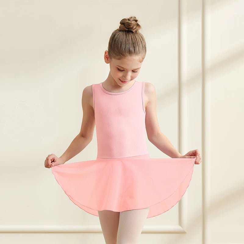 Ballet Leotard for Girls Mesh Bow Knot Back Dancewear Sleeveless Gymnastics Dance Leotards Kids Back to School Clothes ﻿