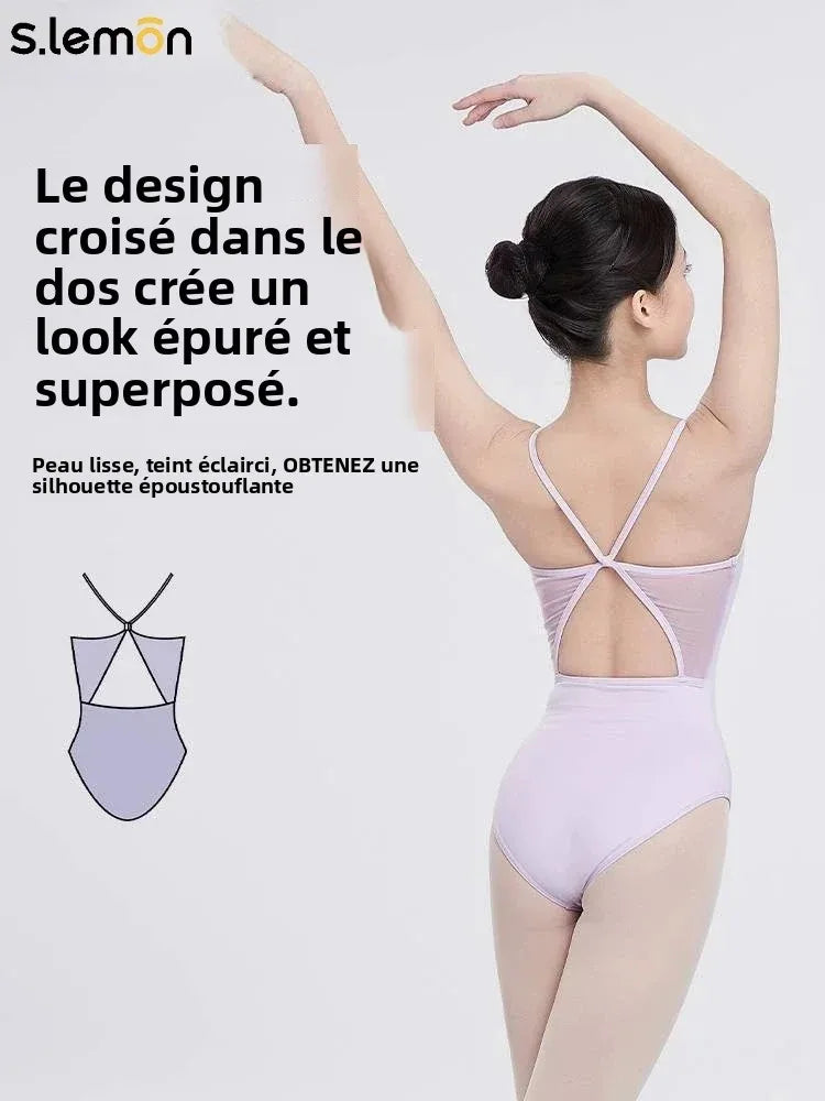 S.lemon Ballet Leotards Dance Camisole Spaghetti Straps Backless Gymnastics for Kids Adult Girls Women
