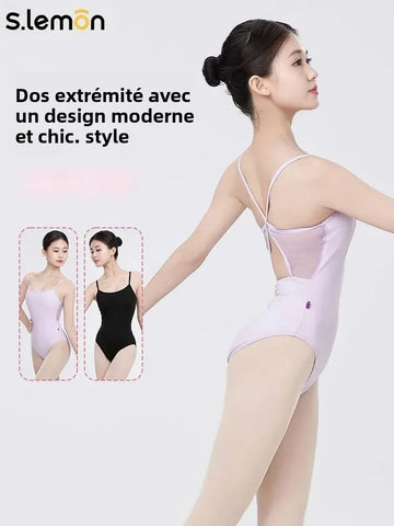S.lemon Ballet Leotards Dance Camisole Spaghetti Straps Backless Gymnastics for Kids Adult Girls Women