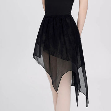 New Women Ballet Skirt Adult Lace Irregularly Flared Mid Length Skirt Ballet Tutu Skate Skirt Ballerina Dancing Tulle Skirts