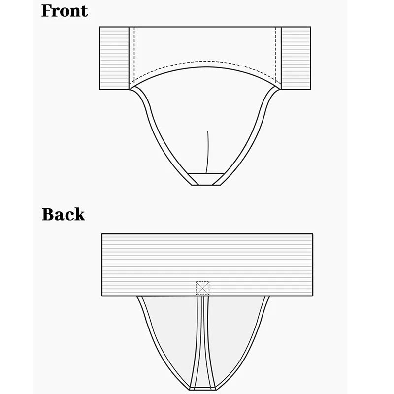 Men's Reinforced Front-Lined Thong Dance Belt for men Team Basic Ballet Gymnastics with Wide Elastic Waistband and Lining Briefs