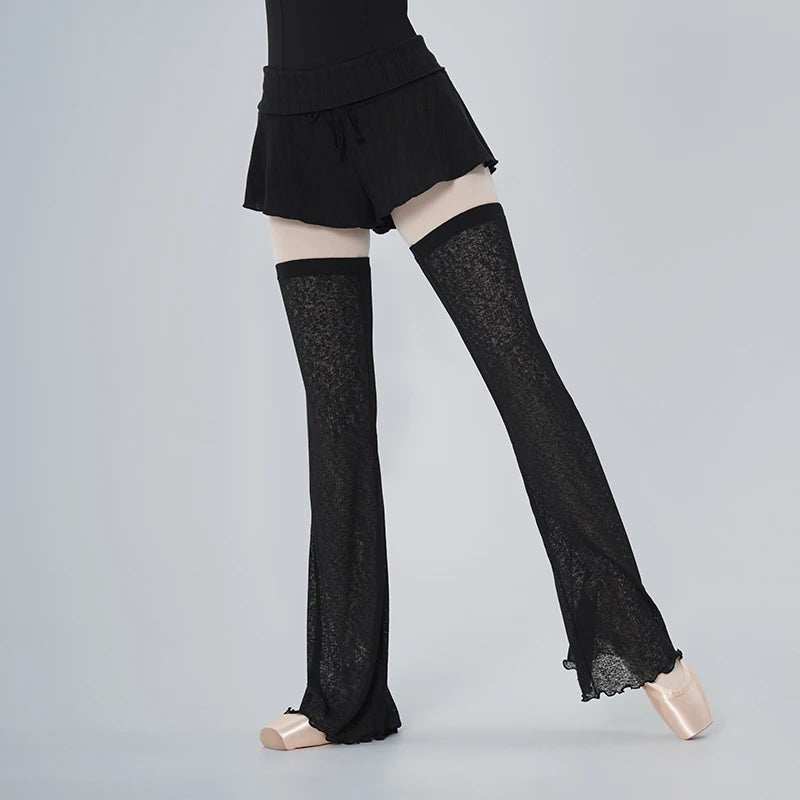 Women Ribbed Dance Long Socks Warm Leggings Dance Knitted Leg Warmers Professional Warm Ballet Socks for Ballet Dancing