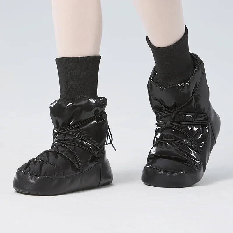 New Women Ballet Boots Warm Dance Boots Girls Autumn Winter Ballet Soft Soled Cotton Antiskid Ballerina Boots Training Shoes