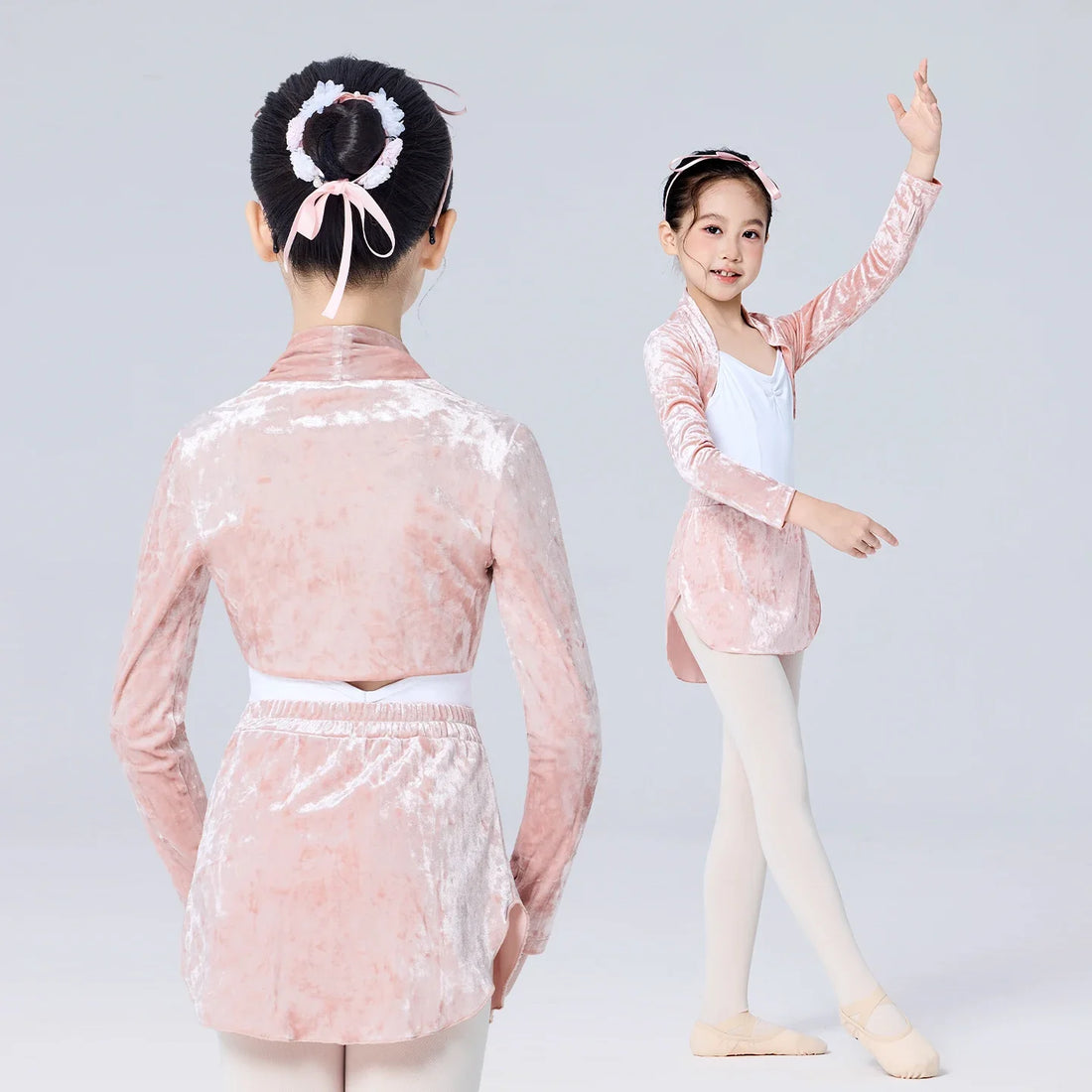Girls Ballet Top Training Wrap Shrug Kids Long Sleeve Dance Shawl Tops  Athletics Practice Training Wrap Coat Dance Costumes