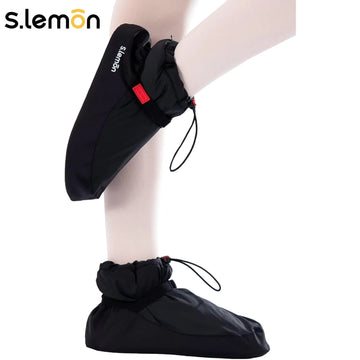 S.lemon Kids & Adult Ballerina Ankle Warm Up Boot for Ballet Dance Non-slip EVA Sole Adjustable Buckle Dance Booties