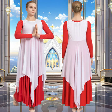 Women Sleeveless Vest Dance Dress for Adult Worship Liturgical Praise Costumes with No Crotch No Lining Halloween Loose Pullover