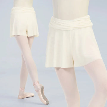 Ballet Shorts For Women High Waist Double Layer Yoga Skirted Short Pants Girls Skate Gymnastic Soft Mesh Dance Culottes