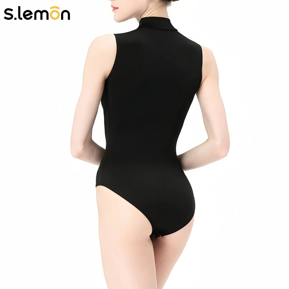 Girls Ballet Leotard Adult Black High Neck High Hip Premium Dance Unitard Art Exam Gymnastics Yoga Jazz  Dance Wear