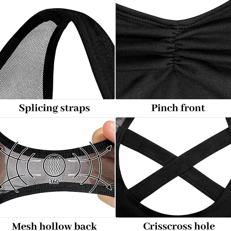 Women Sleeveless Camisole Ballet Dance Leotards for adult Gymnastics Dance Tank Tops with Heart V-neck and Soft Lining Dancewear