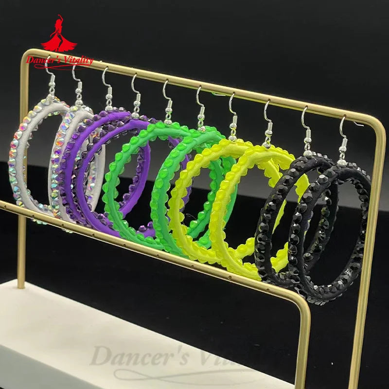 Latin Dance Earrings Adult and Children Competition Accessories Ballroom Dancing Modern Dancing AB Stones Performance Jewelry
