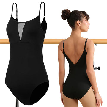 Women Sleeveless Camisole Ballet Dance Leotards for Adult Gymnastics Tank Tops with Adjustable Shoulder Straps and Soft Lining