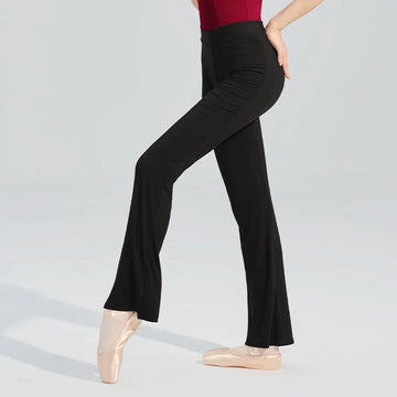 Ballet Dance Pants Women Girls Modal Flare Long Trousers High Waist Fitness Black Yoga Gymnastics Flare Trousers Bell-bottoms