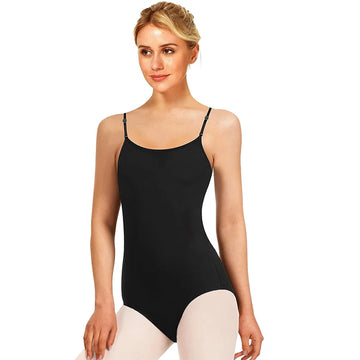 Women's Camisole Ballet Dance Leotard for Adult with Detachable Adjustable Straps and Full Front Lining Ballet Clothes Bodysuit