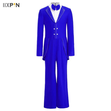 Kids Boys Latin Dance Costume Dancewear Kids Chacha Tango Jumpsuit Full Body Bodysuits Figure Skating Performance Jumpsuit