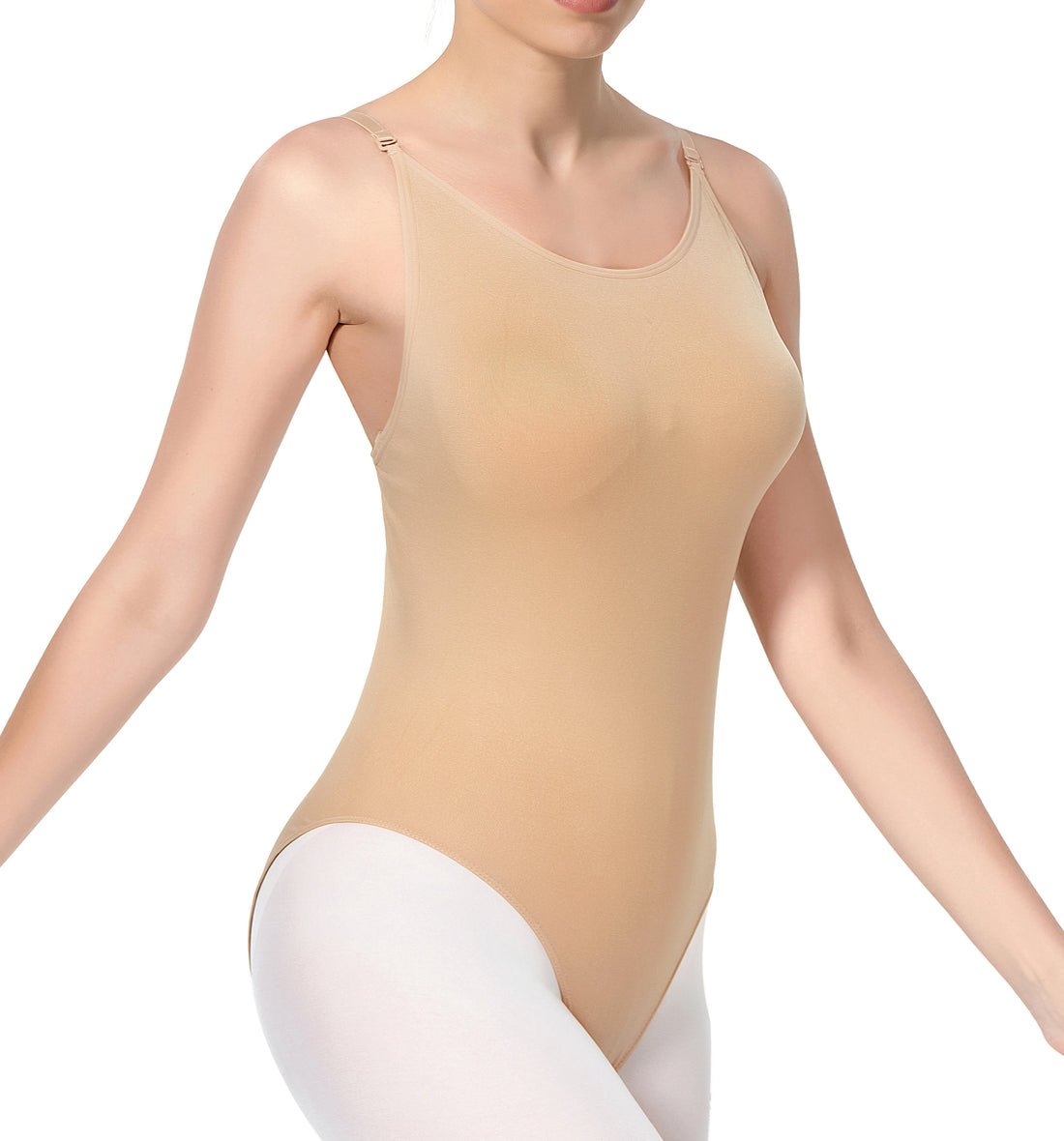 Leotards for Women Ballet Leotard Women Seamless Dance Leotards Gymnastics Leotard Nude Bodysuit with Clear Straps
