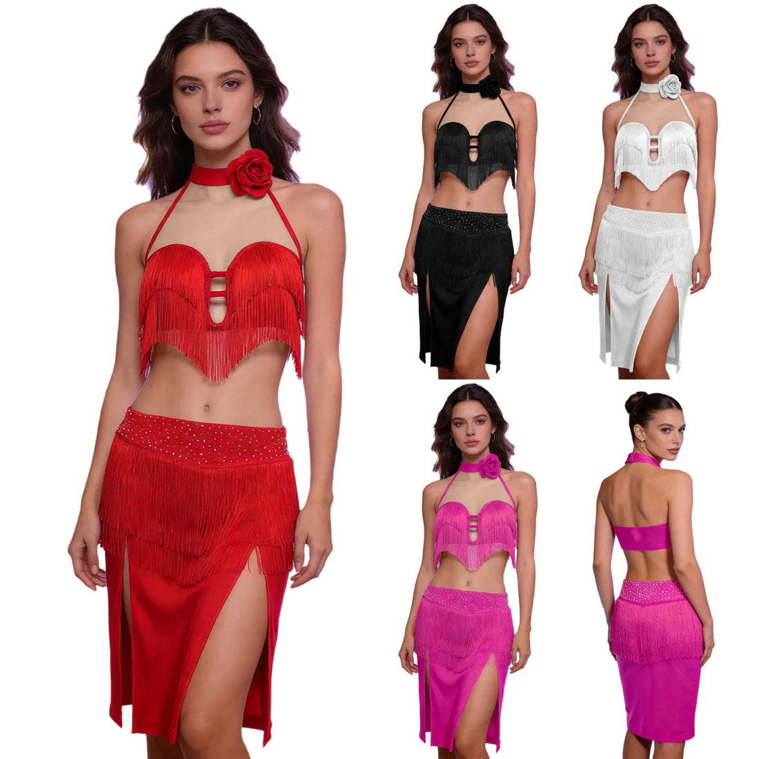 Women Belly Dance Outfits Latin Cha-cha Rumba Ballroom Salsa Dancer Outfits Halloween Rave Party Competition Performance Costume