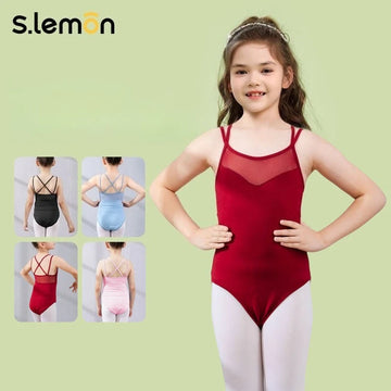 Kids Ballet Leotard Girls Summer Sling Tulle One-Piece Dancewear Gymnastics Performance Costume Training Outfit