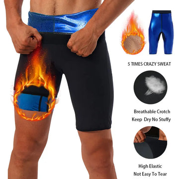 Sauna Sweat Short Pants for Men Hot Thermo Sauna Leggings Compression Hight Waist Pants Workout Body Shaper Sauna Suits