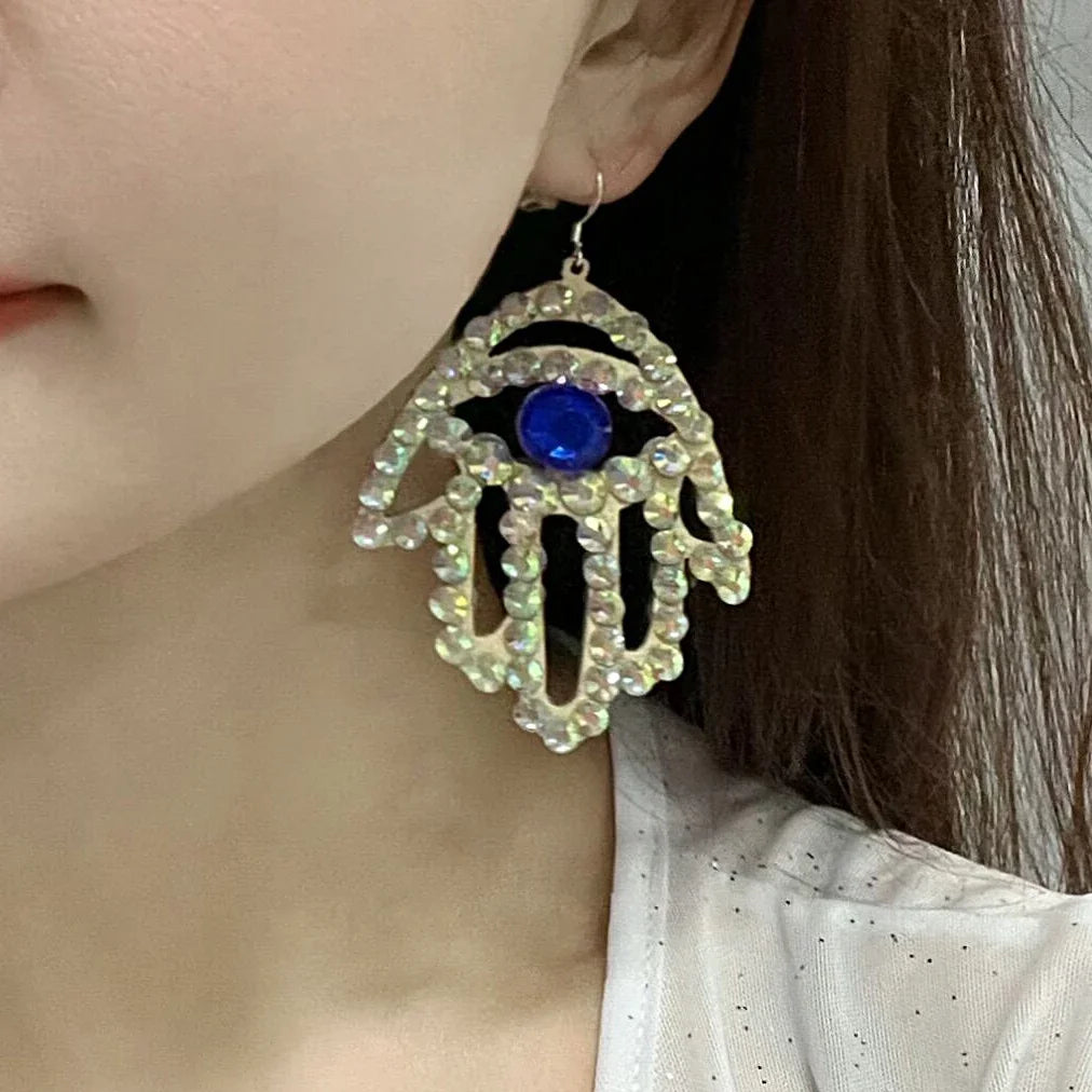 20 Styles Handmade Colored Diamond Performance Ear Accessories Belly Dance Female Adult High-end Exquisite Earrings Jewelry