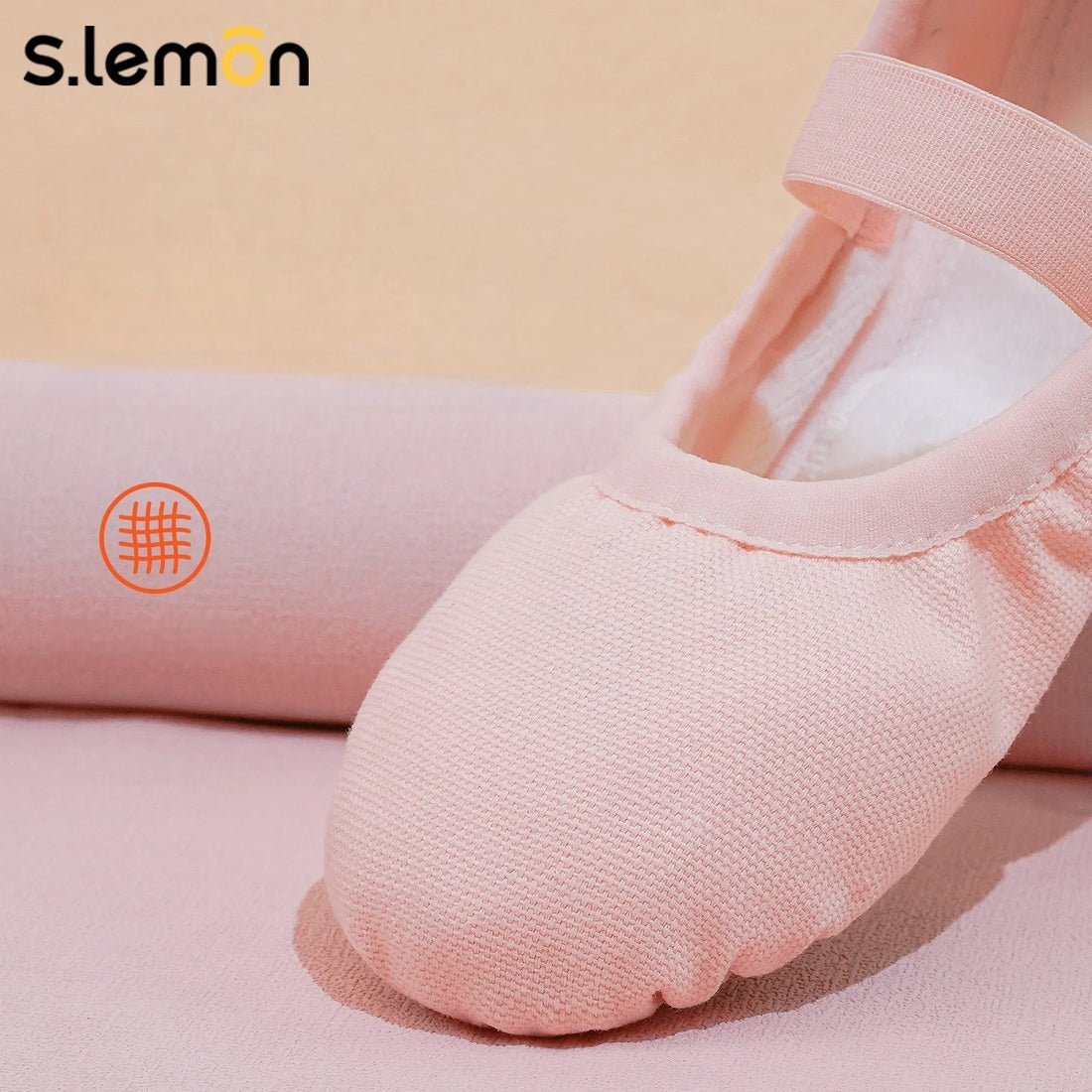 S.lemon Kids Girls Ballet Shoes Winter Fleece Lined Pink Canvas Cow Suede Soft Sole for Chinese Dance Practice