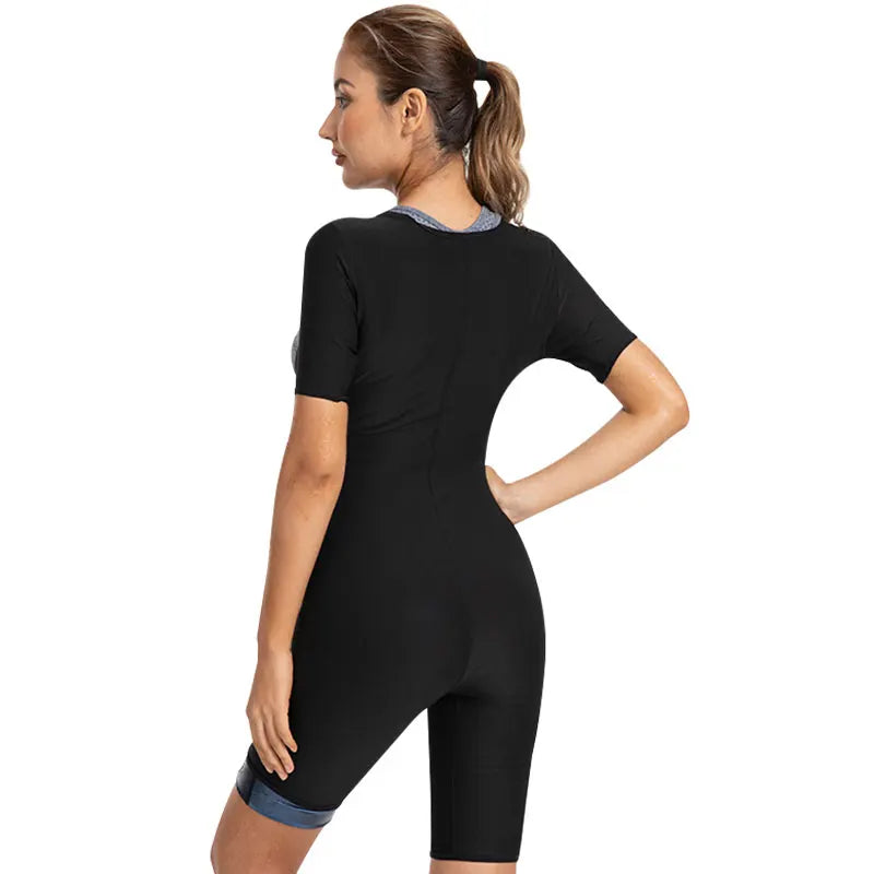 Sauna Suits for Women Weight Loss Sweat Vest Workout Body Shaper 3-In-1 Zipper Safety Buckle and Breathable Mesh Sauna Jumpsuit