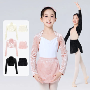 Girls Ballet Top Training Wrap Shrug Kids Long Sleeve Dance Shawl Tops  Athletics Practice Training Wrap Coat Dance Costumes