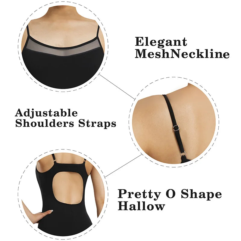 Women Sleeveless Camisole Ballet Dance Leotards for adult Gymnastics Tank Tops with Adjustable Shoulders Straps and Soft Lining