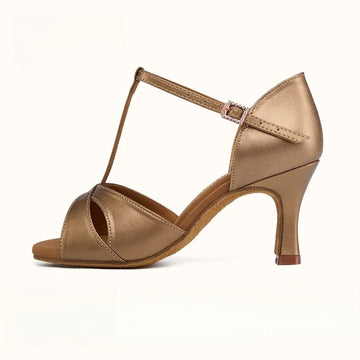 UK Latin Dance Shoes for Women, Professional Grade Medium High Heel, Flexible Sole Beginner-Friendly Rumba Cha Cha