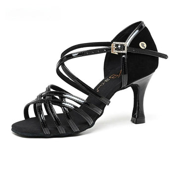 Venny Latin Dance Shoes, Premium Women's Cone & Horseshoe Heel, Ballroom Cha Cha Rumba Footwear