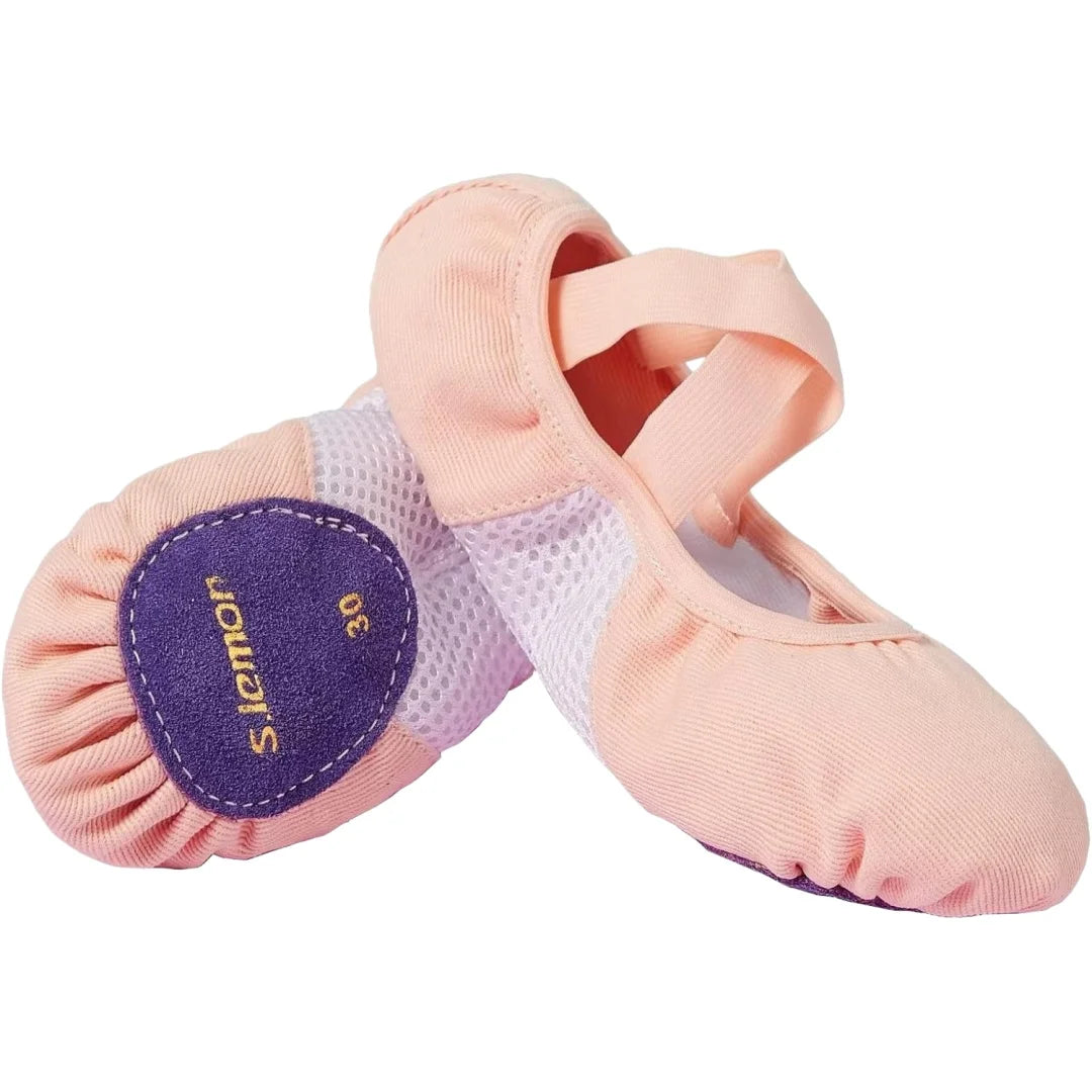 S.lemon Ballet Shoe Girls Elastic Ballet Slippers Stretch Canvas Dance Shoes for Kids Adult