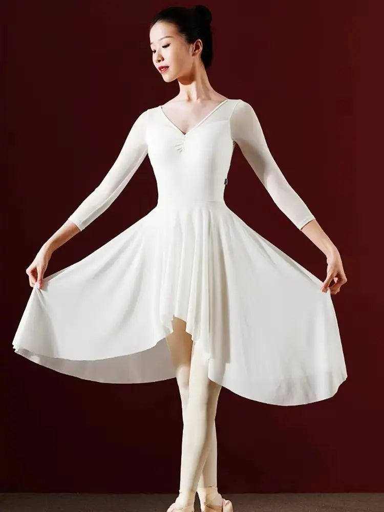 Youth Ballet Tutu Long Dress for Girls - Classical Modern Dance Costume Suitable for Adults Women