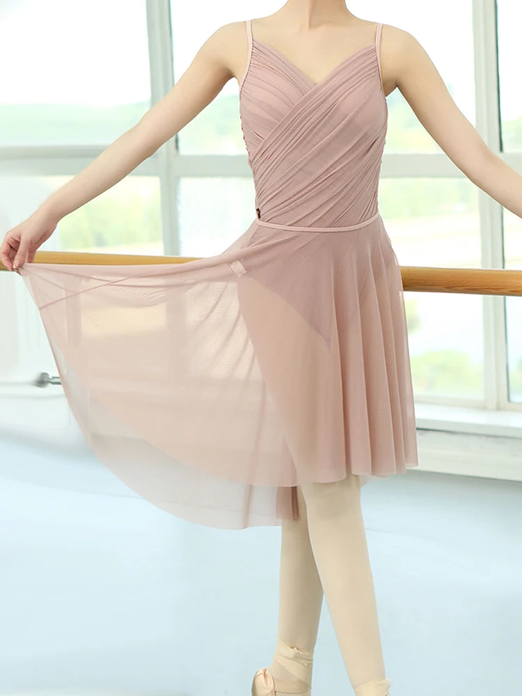 High Low Chiffon Side-Dip Wrap Tutu Skirt for Ballet Dance Ballroom Latin Salsa Tango Performance Studio Practice Clothing
