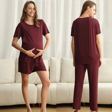 Women's Maternity Postpartum Pajamas Nursing Pjs for Breastfeeding Soft Postpartum Lounge Sets Sleepwear Layer Pregnancy Clothes