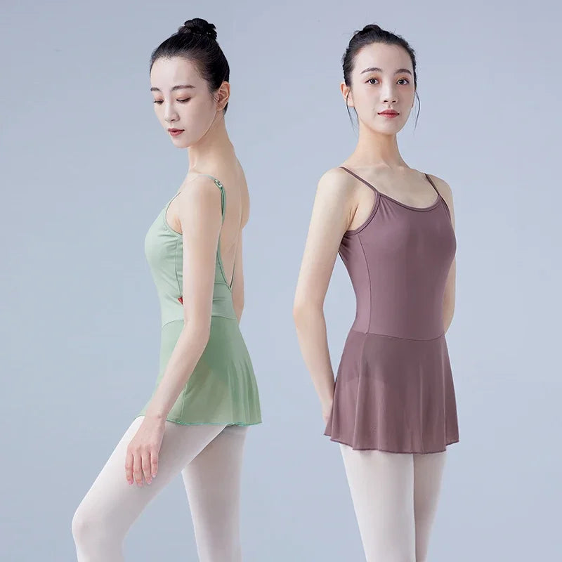 Women Ballet Dress Adjustable Strap Ballet Leotards Girls Adult Dance Camisole Dancewear Bodysuit Gymnastics Swimwear Leotards