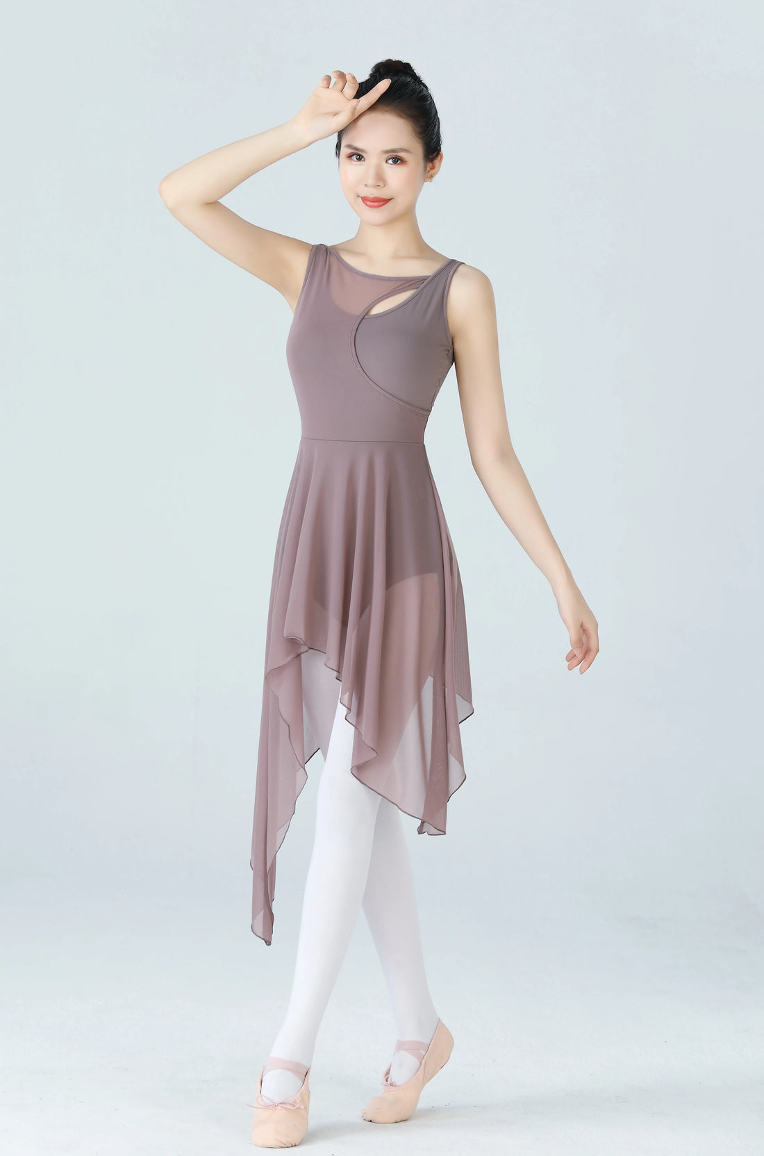 Women's Modern Lyrical Dance Costume Long Sleeve Irregular Hem Stage Performance Dress Church Choir Worship Liturgical Wear
