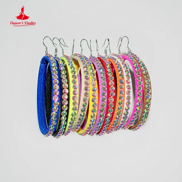 National Standard Latin Ribbon Professional Earrings Rumba Chacha Competition Earrings Adult Girls Black Accessories