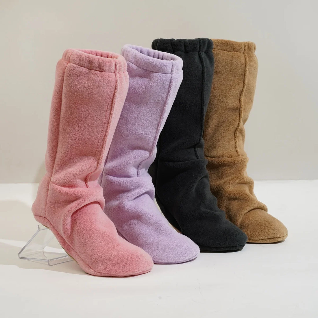 Women Polar Fleece Dance Boots Winter Warm Fleece Lined Indoor Sock Boots Non-Fatiguing for Ballet Classical Dance