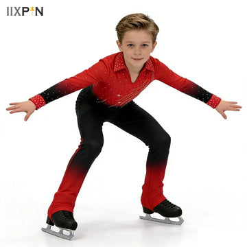 Kids Boys Ballet Dance Performance Costume Gymnastics Jumpsuits Rhinestone Overalls Unitard Dancewear Leotards Bodysuit Clothes