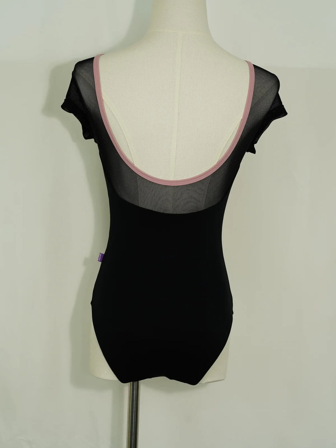 Adult Ballet Leotard Girls Short Sleeve Lycra Nylon Spandex Color Block Stripes Big U-back Gymnastics Yoga Practice Wear