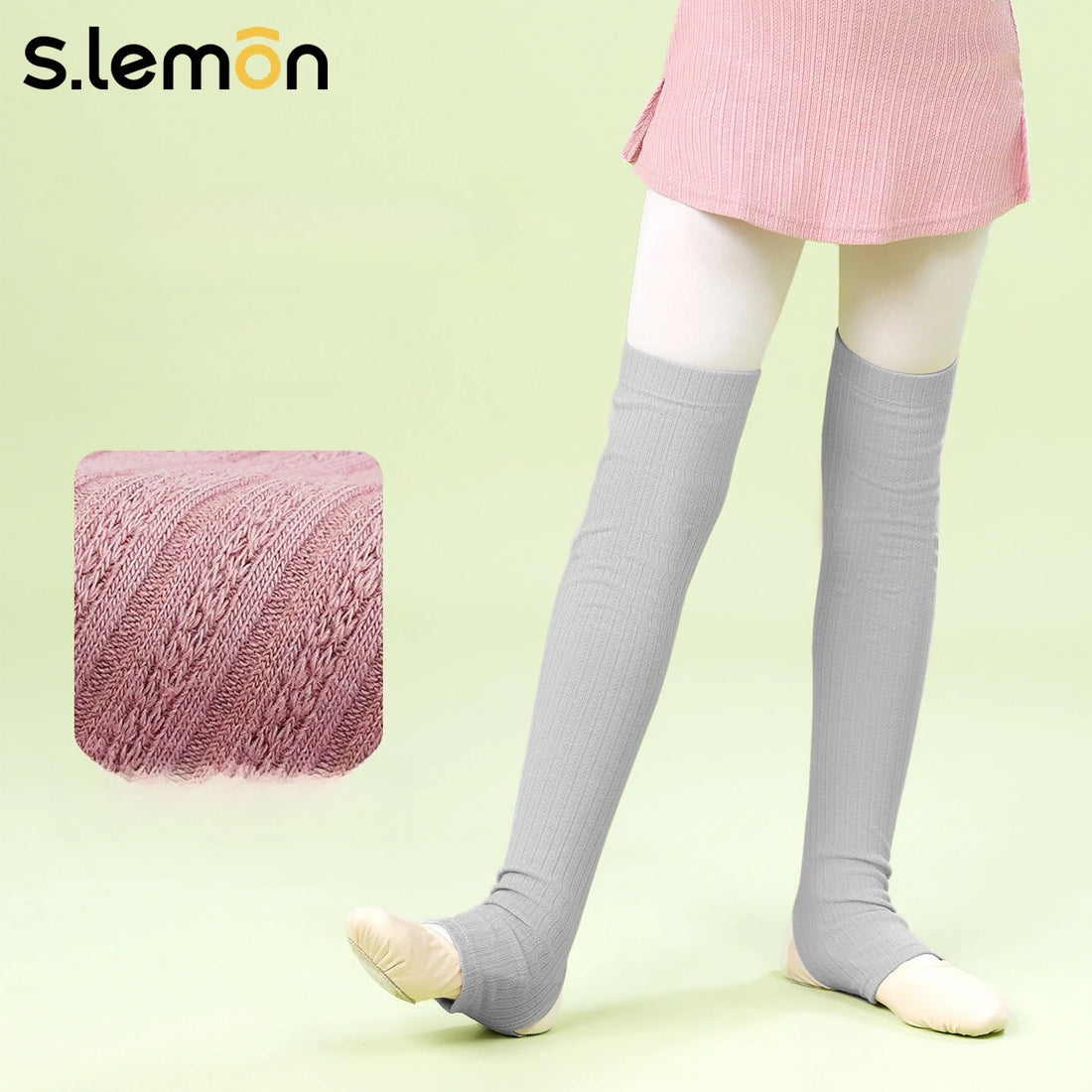 Kids Ballet Leg Warmers for Girls Warm Over Knee Dance Socks with Toe Hole, Knit Winter Leg Warmers for Children’s Dance Class