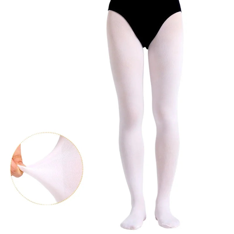 Women's White Ballet Tights Summer Thin Lightweight Dance Stockings for Practice, Performance & Graded Exams