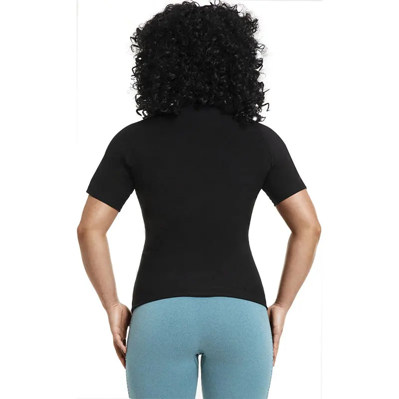 Women's Sauna Sweat Shirt Athletic Tee Compression T-Shirt Heat Trapping Sauna Vest for Women Weight Loss Body Shaper