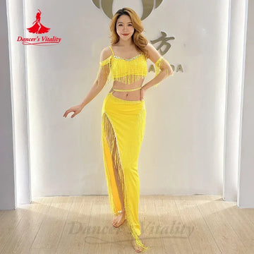 BellyDance Outfit for Women Customized Luxury Rhinestone Top+Sexy Long Skirt 2pcs Adult and Child Professional Practice Clothes