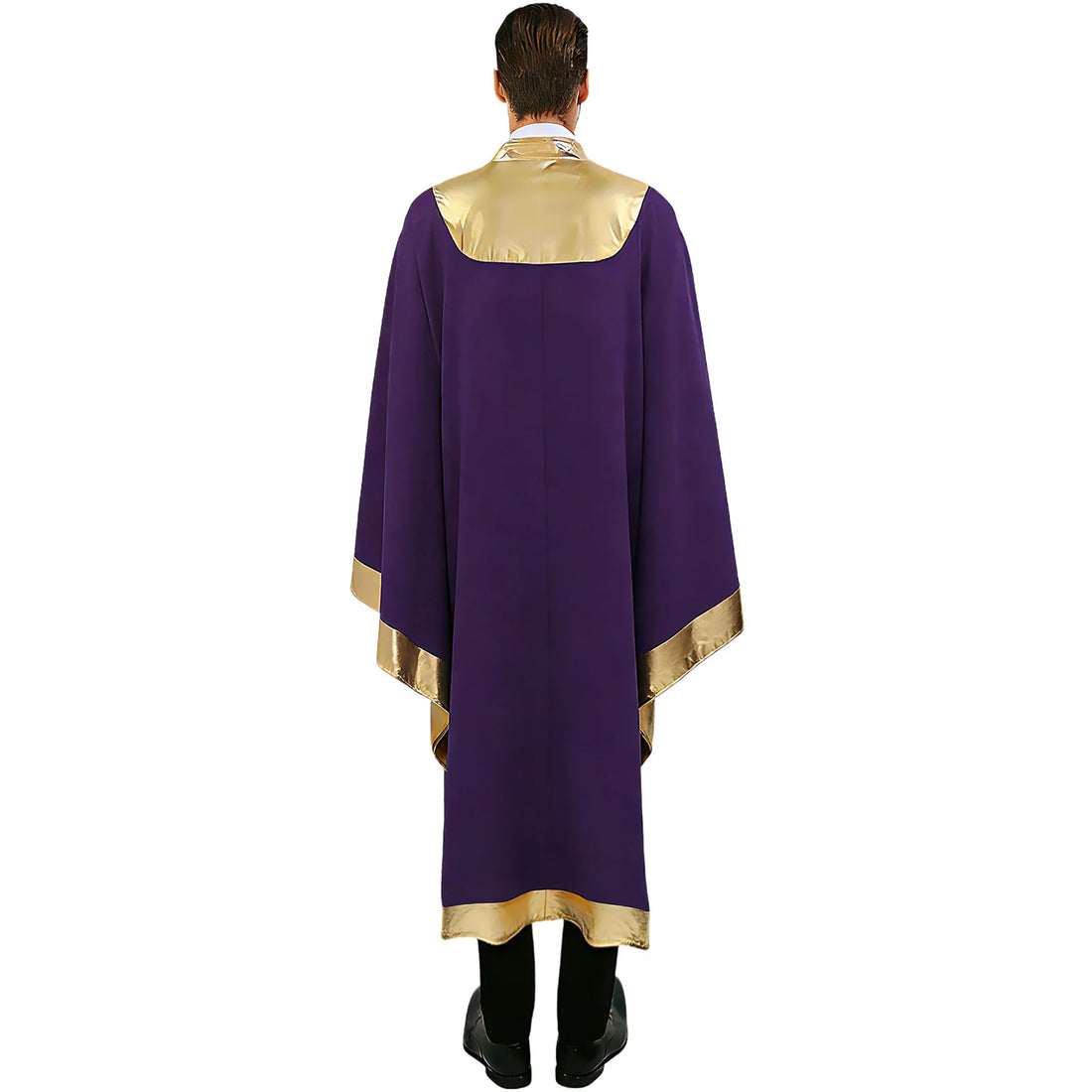 Womens Mens Church Choir Worship Performance Robe Halloween Cosplay Theme Party Costume Shiny Metallic Liturgical Praise Gown
