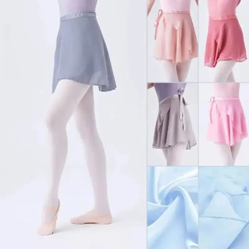 Adult Women's Chiffon Ballet Tutu Dance Skirt Gymnastics Wrap Training Skirt for Girls