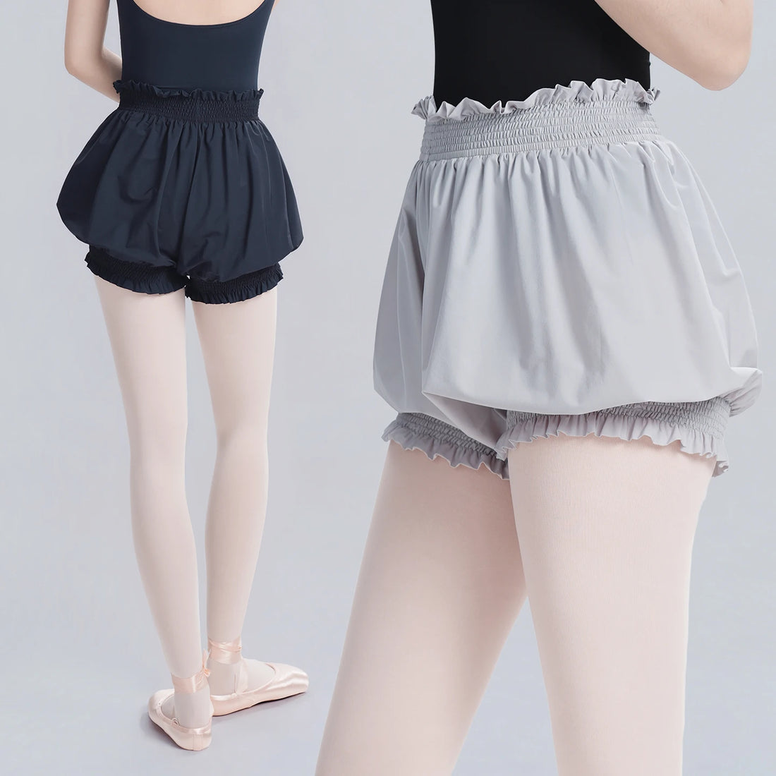 Women Shorts High Waist Flower Bud Dance Short Pants Nylon Bloomers Dance ShortsAdult Ballet Shorts Safety Pants