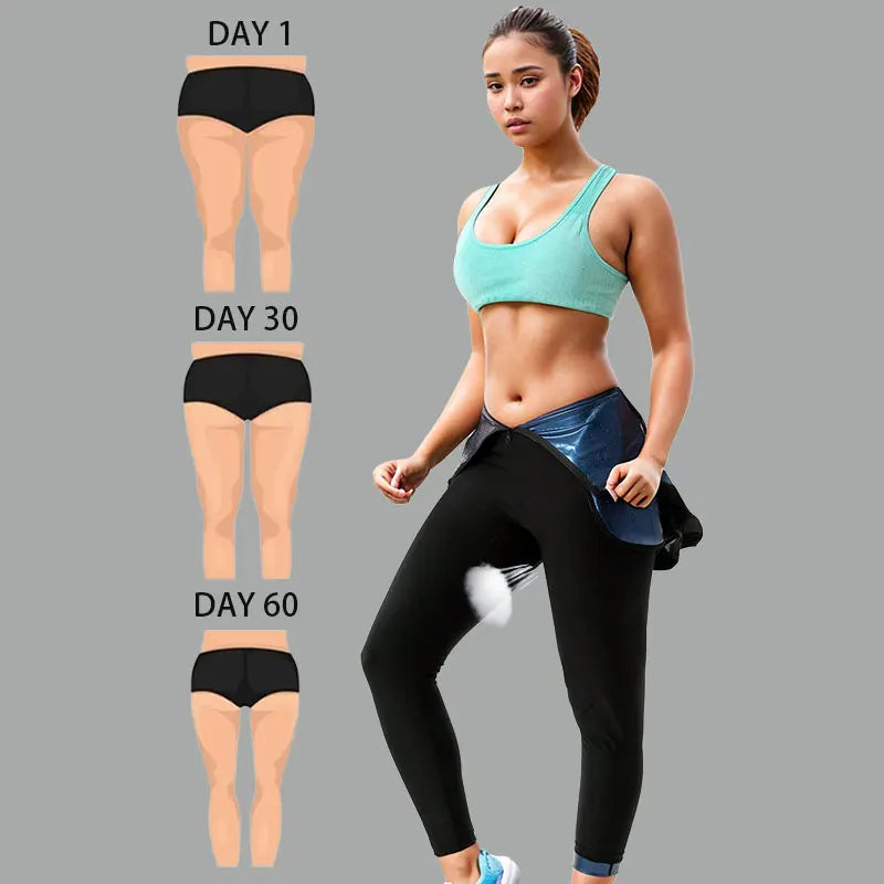 Women's Full Body 4-In-1 Sauna Sweat Suits Short Sleeve Pants Slimming Jumpsuits Weight Loss Slimming Shaper Waist Trainer